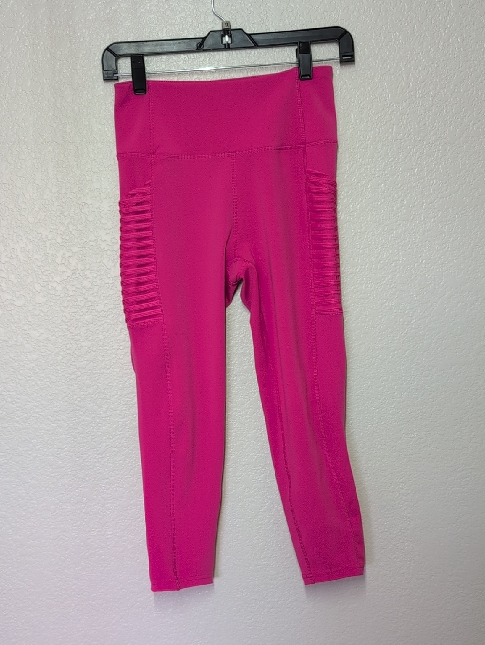 Body Glove Hot Pink High-Waist Ribbed Side Leggings